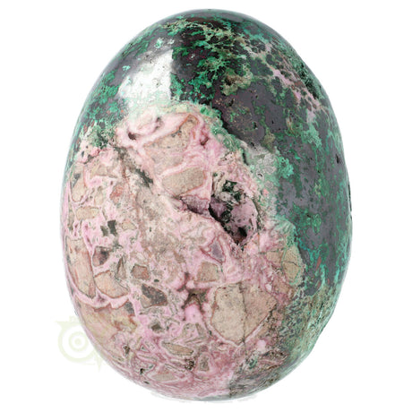 Malachiet chrysocolla ei – detailopname roze cobalto calciet en groen malachiet – Congo – Webshop Danielle Forrer