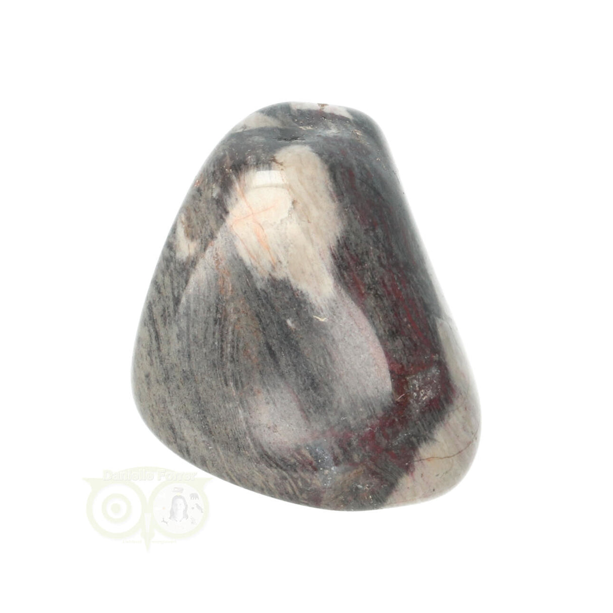 Jaspis Zilverblad trommelsteen nr. 10 - 22 gram | Edelsteen