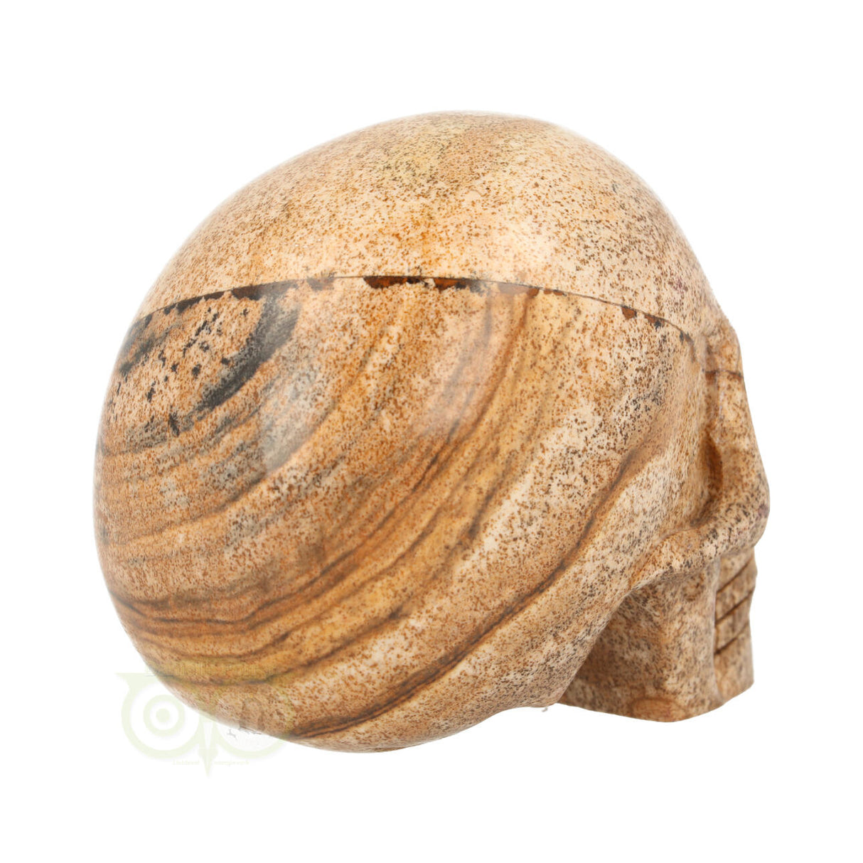 Landschaps jaspis schedel nr. 154 – 305 gram | Edelsteen skull