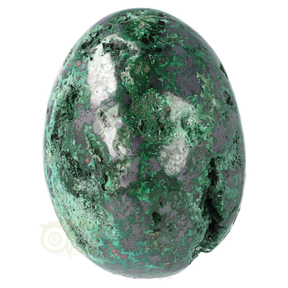 Malachiet chrysocolla ei – schuin bovenaanzicht – museumkwaliteit Congo – Webshop Danielle Forrer