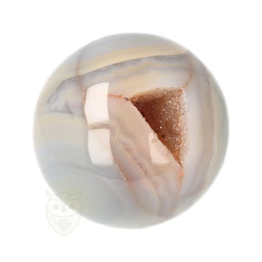 Agaat druzy geode bol 338 gram met kristallen kern