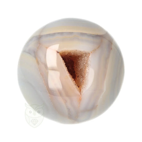 Agaat druzy bol 338 gram met creme en bruine tinten