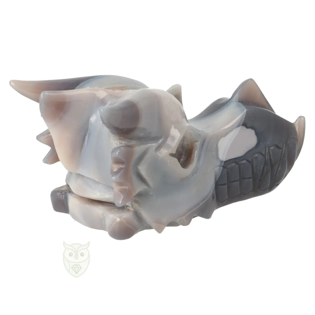 Agaat drakenschedel nr. 508 – 822 gram | Edelstenen schedel