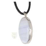 Blauwe chalcedoon zilveren hanger nr. 10 - 8 gram | Edelsteen sieraad