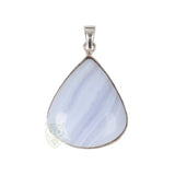 Blauwe chalcedoon zilveren hanger nr. 15 - 9 gram | Edelsteen sieraad