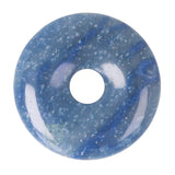 Blauwe kwarts donut hanger (Pi-stone) nr. 11 - Ø 4 cm | Edelsteen sieraad
