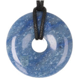 Blauwe kwarts donut hanger (Pi-stone) nr. 11 - Ø 4 cm | Edelsteen sieraad
