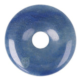 Blauwe kwarts donut hanger (Pi-stone) nr. 14 - Ø 4 cm | Edelsteen sieraad