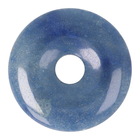 Blauwe kwarts donut hanger (Pi-stone) nr. 14 - Ø 4 cm | Edelsteen sieraad