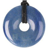 Blauwe kwarts donut hanger (Pi-stone) nr. 14 - Ø 4 cm | Edelsteen sieraad