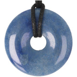 Blauwe kwarts donut hanger (Pi-stone) nr. 14 - Ø 4 cm | Edelsteen sieraad