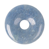 Blauwe kwarts donut hanger (Pi-stone) nr. 12 - Ø 4 cm | Edelsteen sieraad