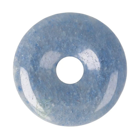 Blauwe kwarts donut hanger (Pi-stone) nr. 12 - Ø 4 cm | Edelsteen sieraad