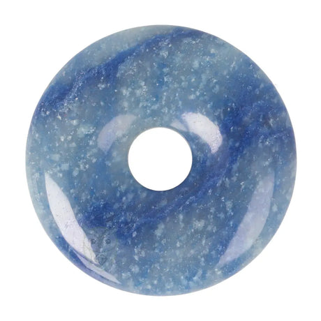 Blauwe kwarts donut hanger (Pi-stone) nr. 8 - Ø 4 cm | Edelsteen sieraad