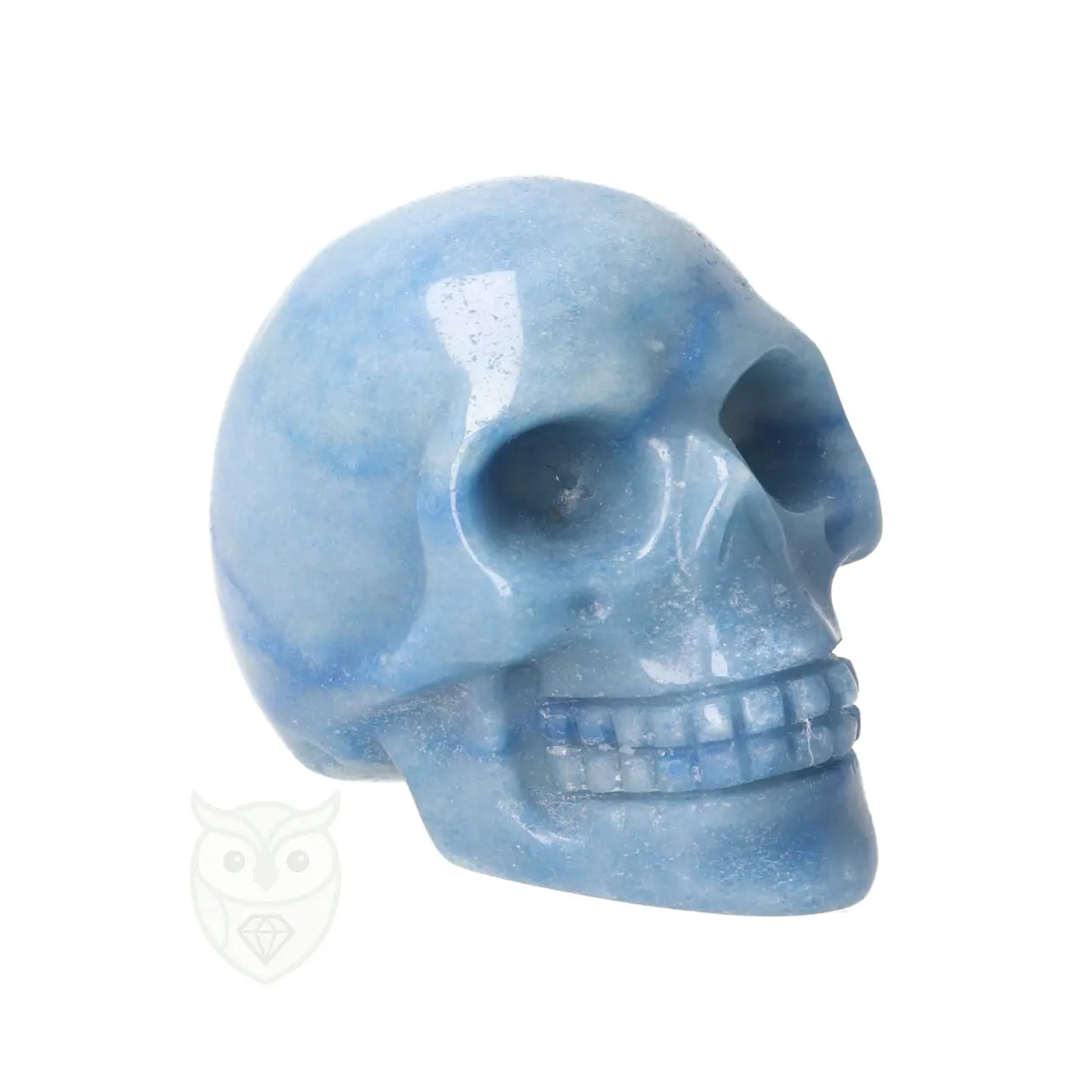 Blauwe kwarts schedel nr. 26 - 96 gram | Edelsteen skull