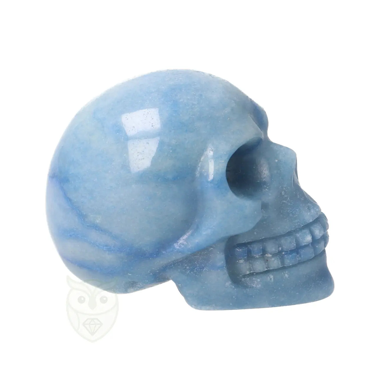 Blauwe kwarts schedel nr. 26 - 96 gram | Edelsteen skull