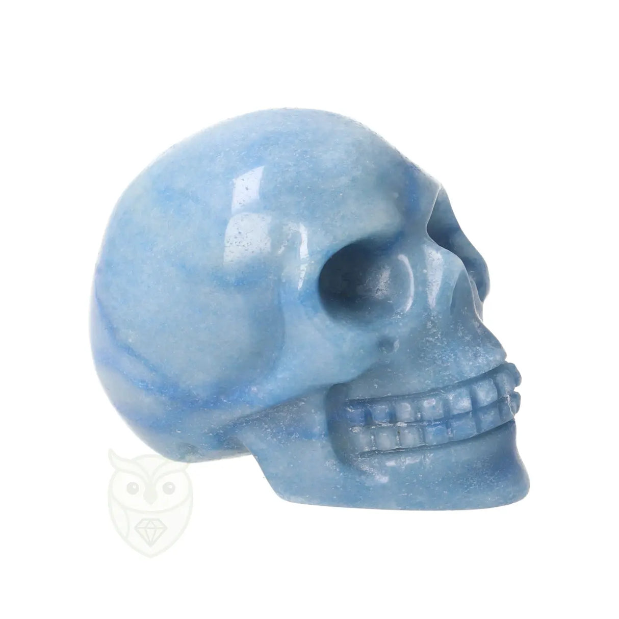 Blauwe kwarts schedel nr. 26 - 96 gram | Edelsteen skull