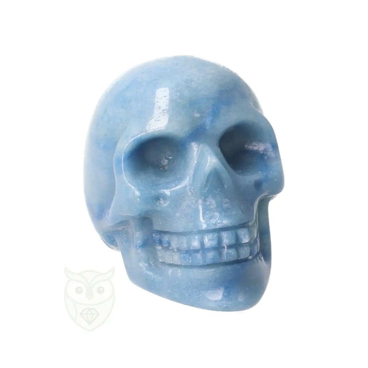 Blauwe kwarts schedel nr. 26 - 96 gram | Edelsteen skull