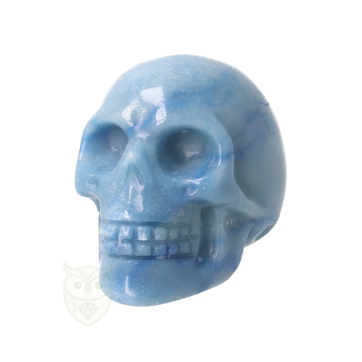 Blauwe kwarts schedel nr. 26 - 96 gram | Edelsteen skull