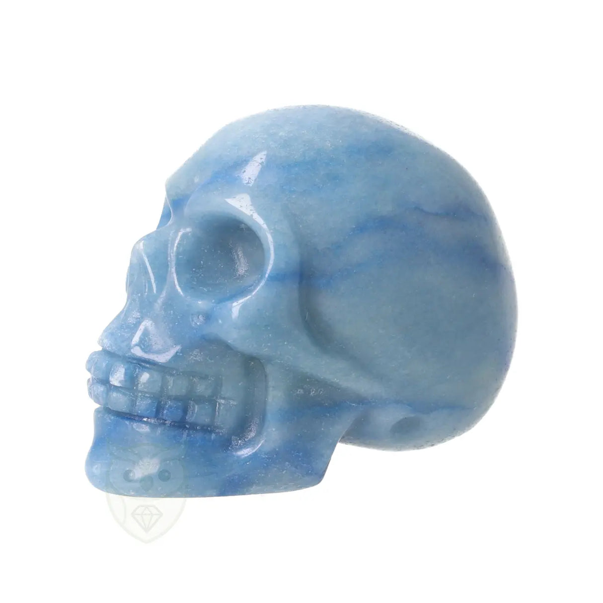 Blauwe kwarts schedel nr. 26 - 96 gram | Edelsteen skull