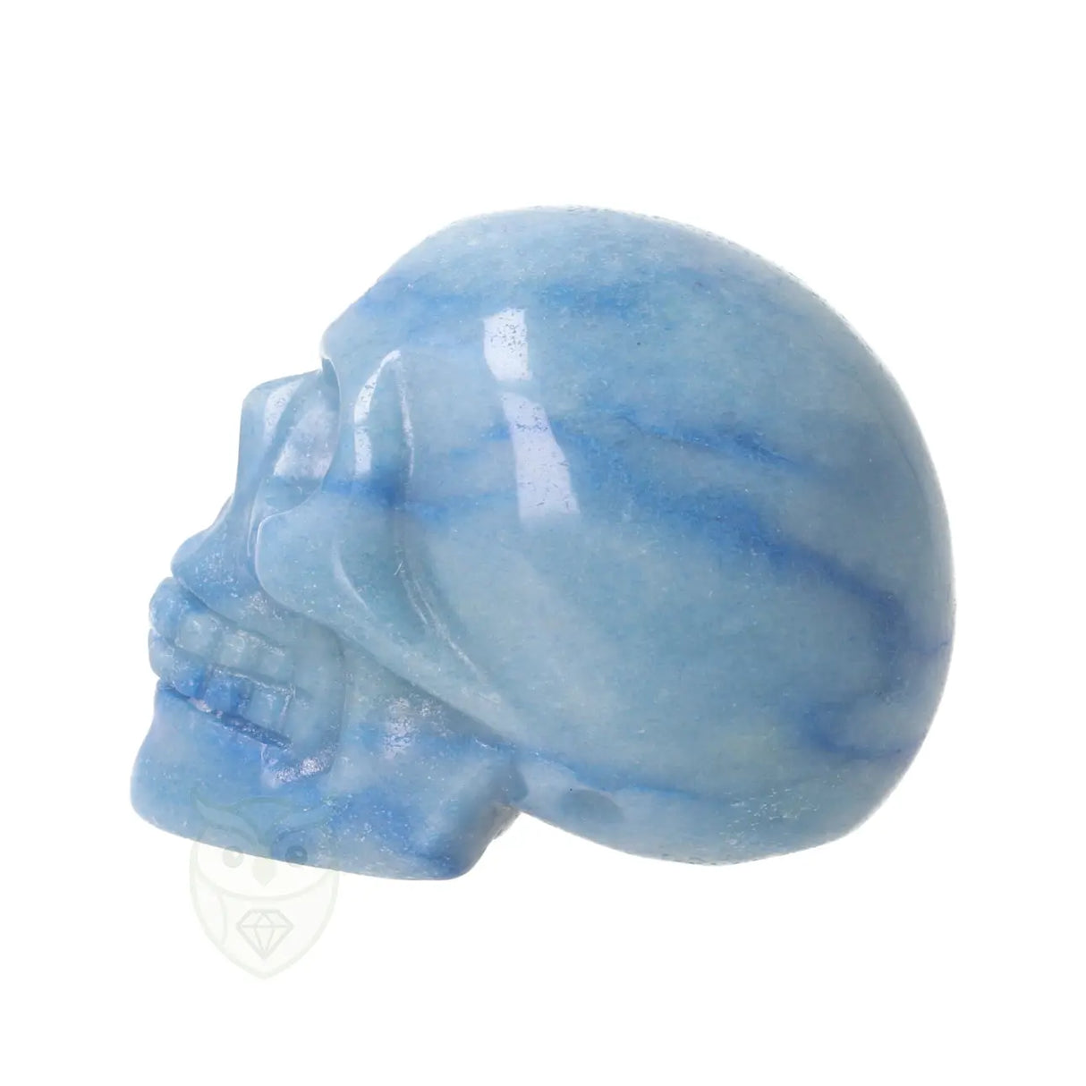 Blauwe kwarts schedel nr. 26 - 96 gram | Edelsteen skull