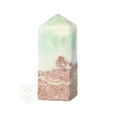 Caribbean blue calciet punt obelisk 240 gram uit Pakistan