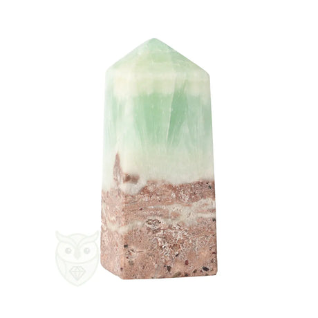 Caribbean blue calciet punt 240 gram met zachte oceaankleuren