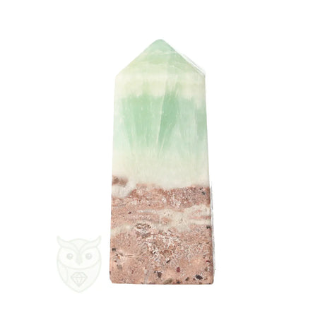 Caribbean blue calciet obelisk 240 gram met natuurlijke glans