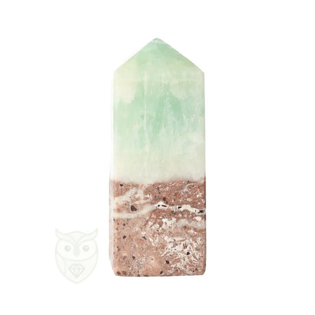 Calciet punt Caribbean blue 240 gram met natuurlijke structuur