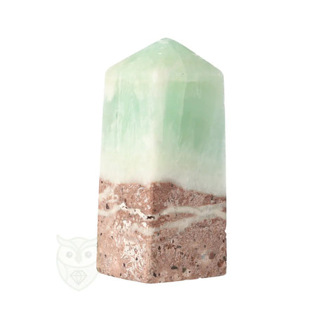 Caribbean blue calciet punt 240 gram met blauwe en groene kleur