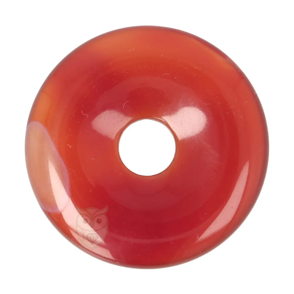 Carneool donut hanger (Pi-stone) nr. 18 - Ø 4 cm | Edelsteen sieraad