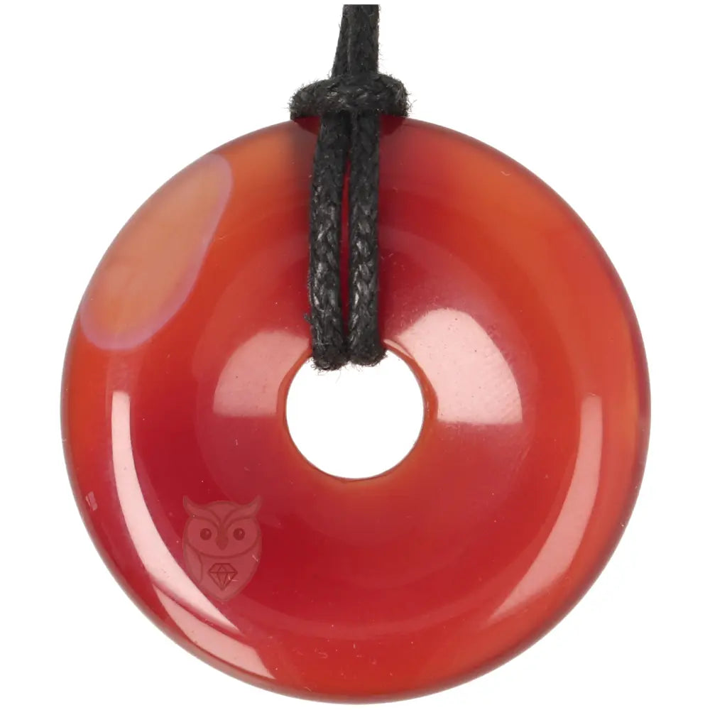 Carneool donut hanger (Pi-stone) nr. 18 - Ø 4 cm | Edelsteen sieraad