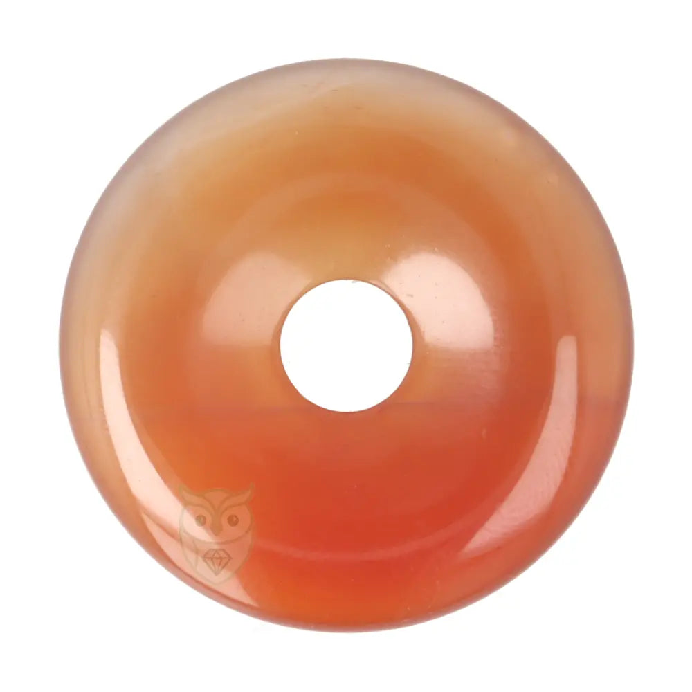 Carneool donut hanger (Pi-stone) nr. 19 - Ø 4 cm | Edelsteen sieraad
