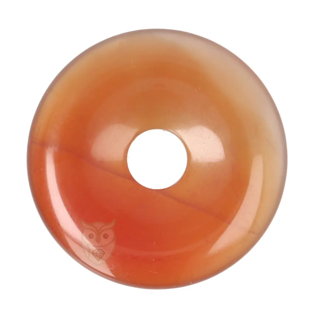 Carneool donut hanger (Pi-stone) nr. 19 - Ø 4 cm | Edelsteen sieraad