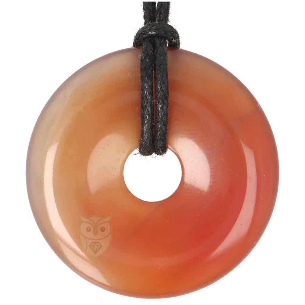 Carneool donut hanger (Pi-stone) nr. 19 - Ø 4 cm | Edelsteen sieraad
