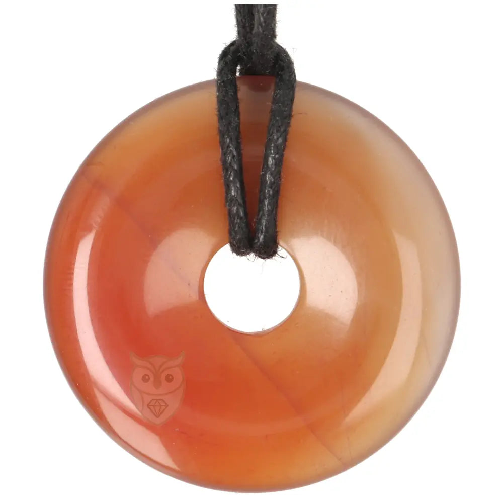 Carneool donut hanger (Pi-stone) nr. 19 - Ø 4 cm | Edelsteen sieraad