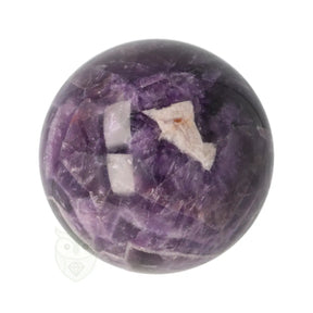 Chevron amethist bol 351 gram met paarse en witte banden