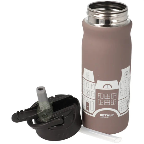 Dutchie drinkfles Retulp detail dop met drinktuit – lekvrije RVS waterfles sportdop 400ml – Webshop Danielle Forrer