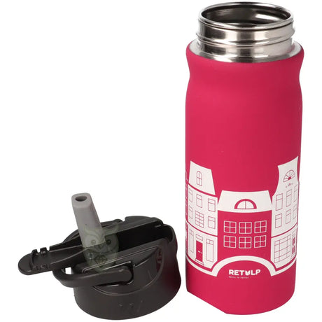 Dutchie drinkfles Retulp detail dop met drinktuit – lekvrije RVS waterfles sportdop 400ml – Webshop Danielle Forrer