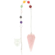 Gefacetteerde rozenkwarts pendel met chakra ketting | Edelstenen Webwinkel - Webshop Danielle Forrer