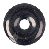 Goudsteen - Blauwe Donut hanger nr. 18 - Ø 4 cm | Edelsteen sieraad