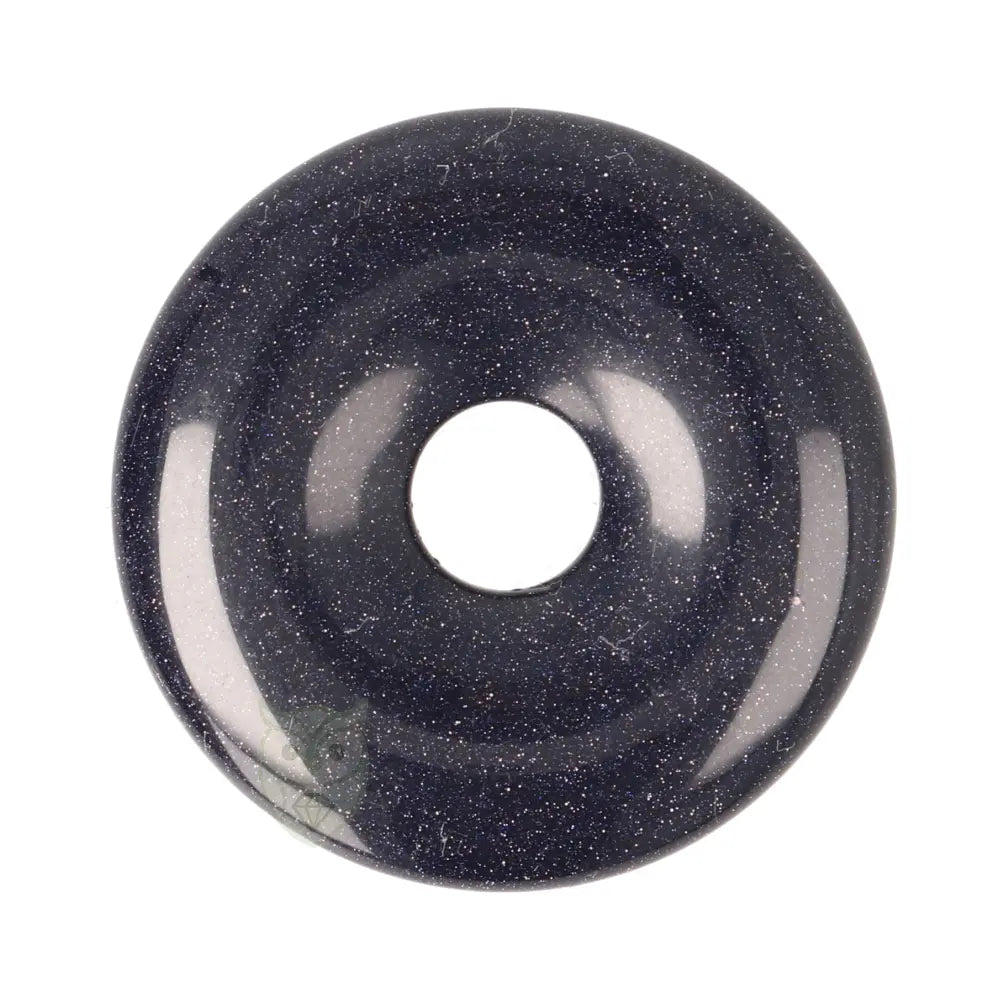 Goudsteen - Blauwe Donut hanger nr. 19 - Ø 4 cm | Edelsteen sieraad