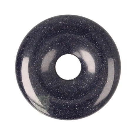 Goudsteen - Blauwe Donut hanger nr. 19 - Ø 4 cm | Edelsteen sieraad