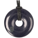 Goudsteen - Blauwe Donut hanger nr. 19 - Ø 4 cm | Edelsteen sieraad