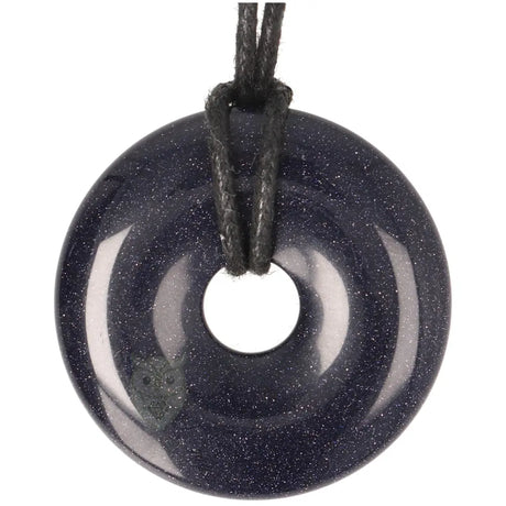 Goudsteen - Blauwe Donut hanger nr. 19 - Ø 4 cm | Edelsteen sieraad