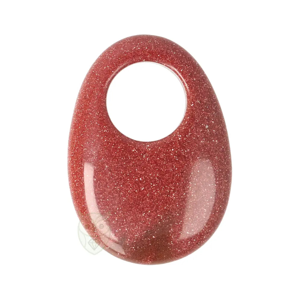 Goudsteen - Bruine ovale donut hanger nr. 10 | Edelsteen sieraad