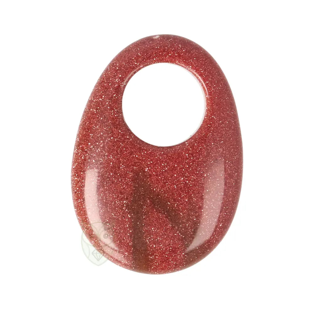 Goudsteen - Bruine ovale donut hanger nr. 10 | Edelsteen sieraad