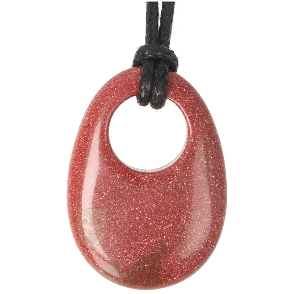 Goudsteen - Bruine ovale donut hanger nr. 10 | Edelsteen sieraad