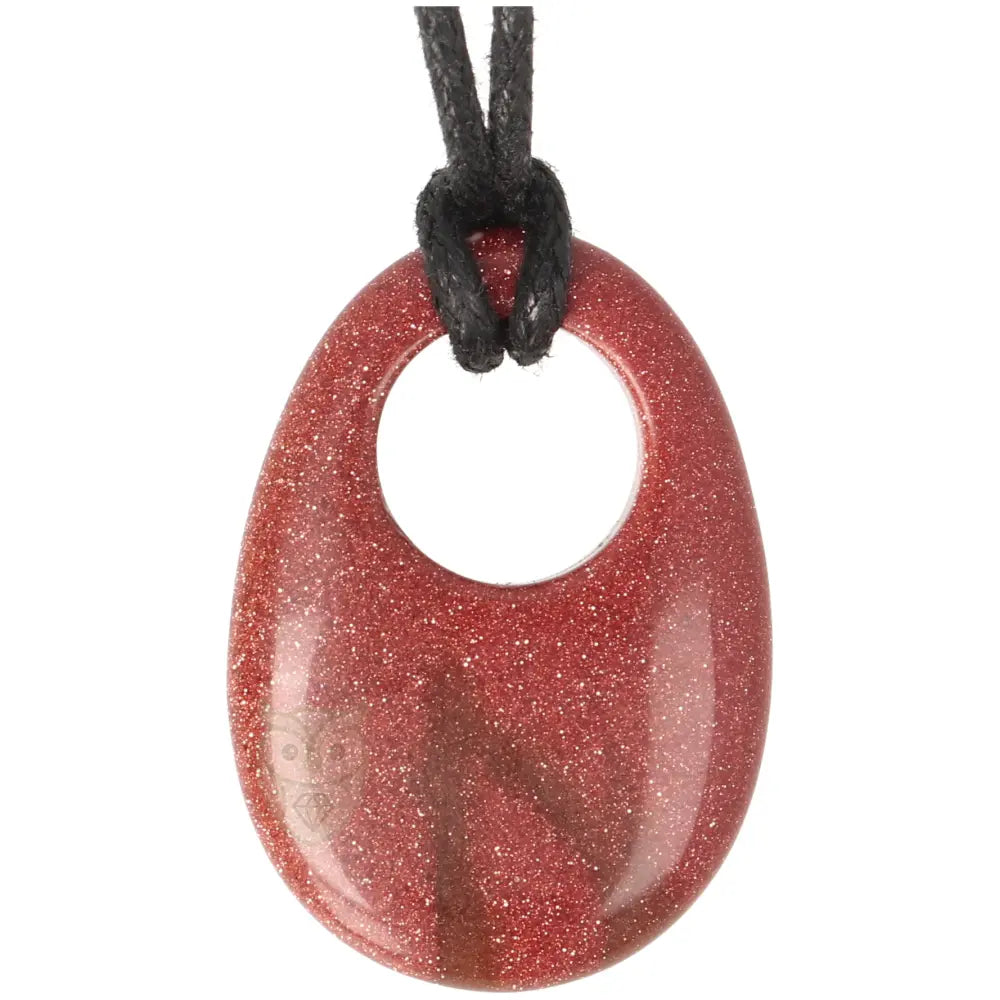Goudsteen - Bruine ovale donut hanger nr. 10 | Edelsteen sieraad