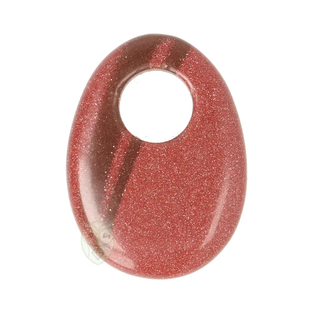 Goudsteen - Bruine ovale donut hanger nr. 11 | Edelsteen sieraad